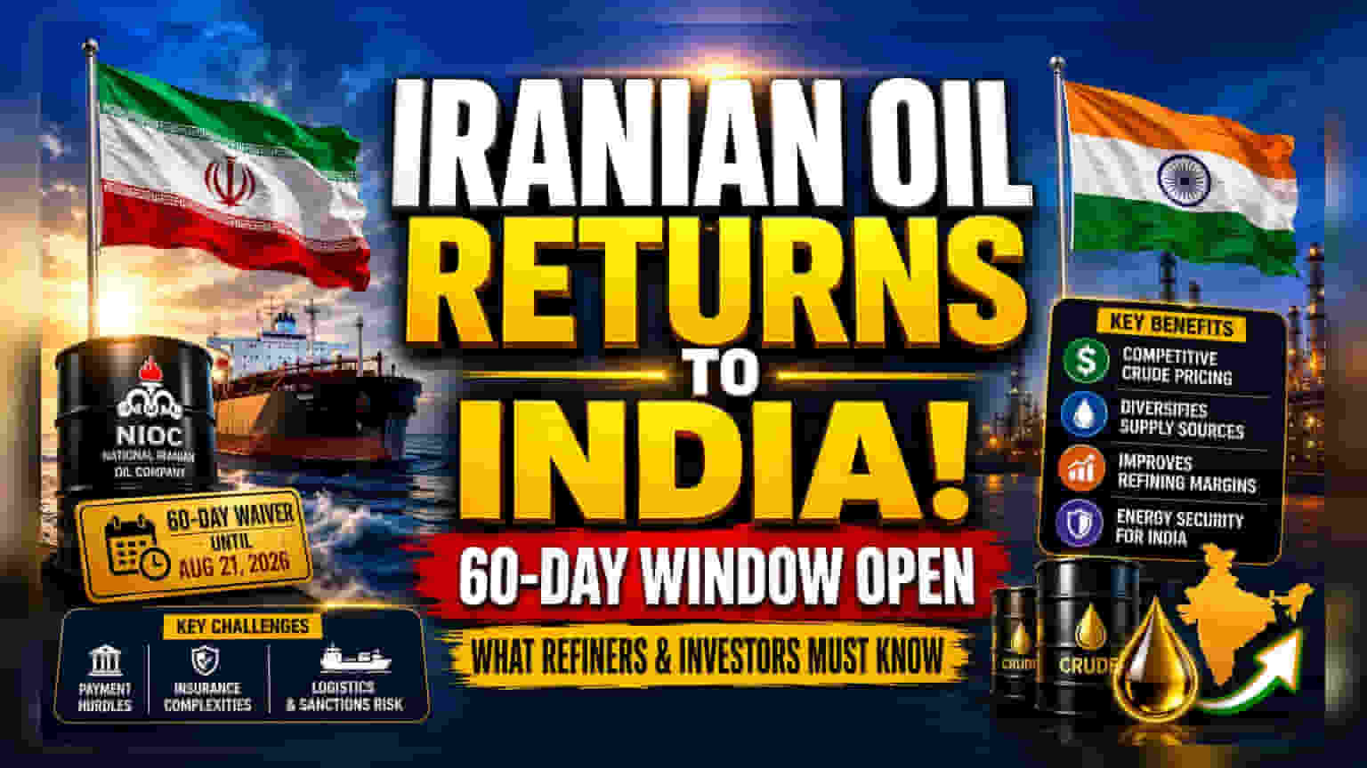 Iran Eyes India Oil Exports After 60-Day US Waiver
