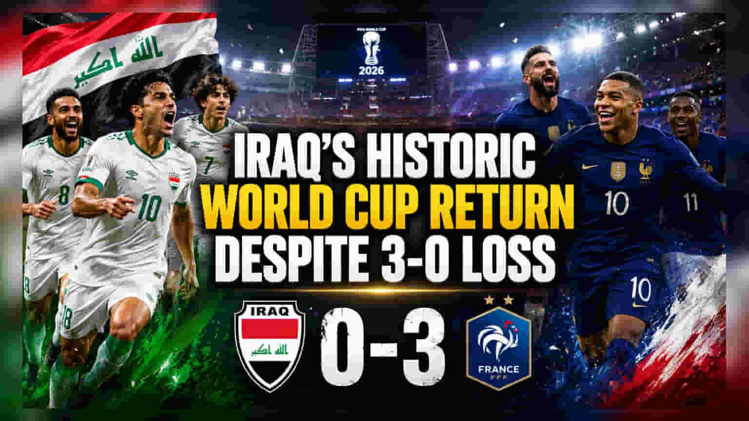 World Cup: ਫਰਾਂਸ ਨੇ ਇਰਾਕੀ ਟੀਮ ਨੂੰ **3-0** ਨਾਲ ਹਰਾਇਆ