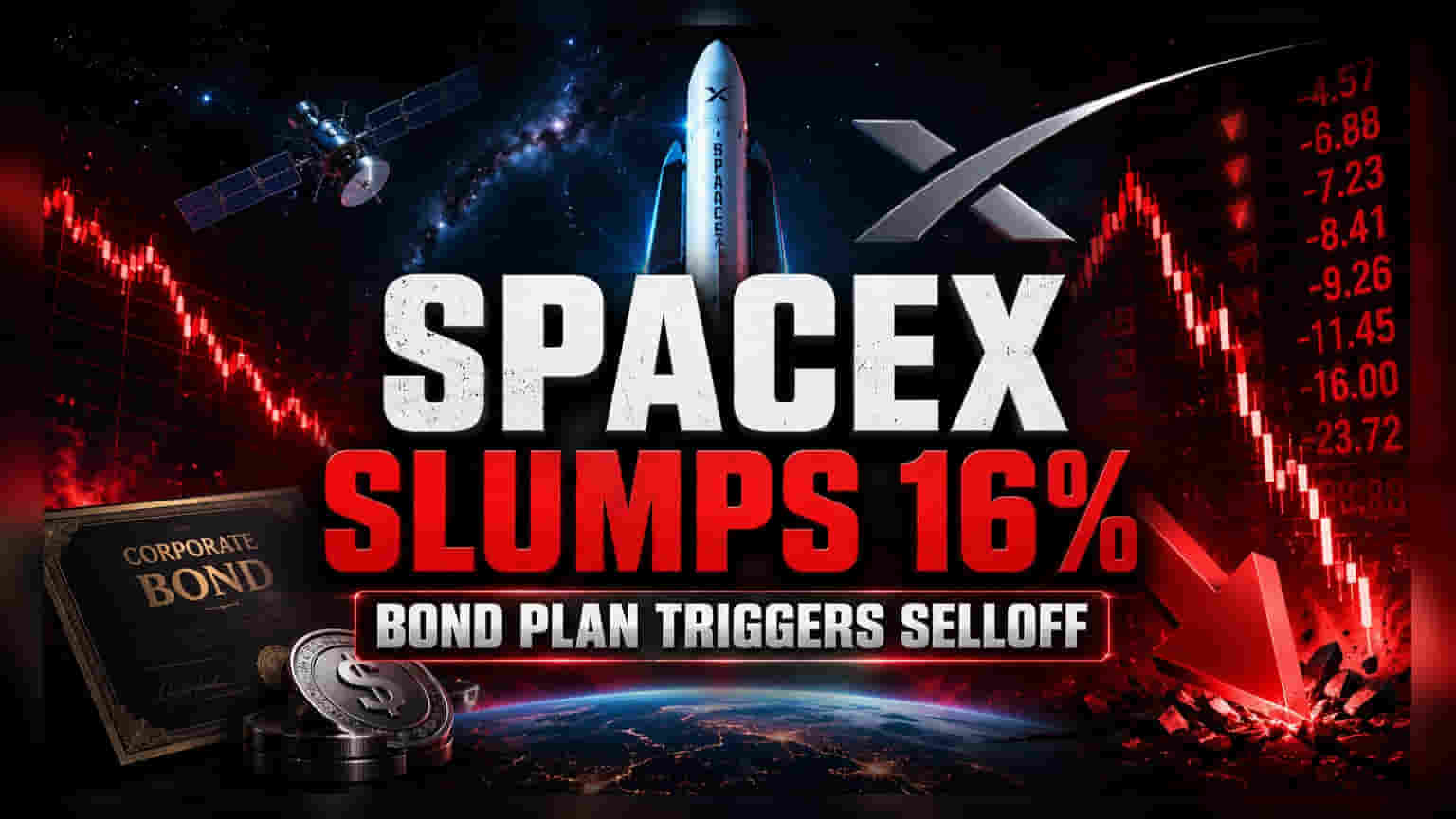 SpaceX பங்குச்சந்தை சரிவு: 16% வீழ்ச்சிக்குப் பின் ₹20 லட்சம் கோடி கடன் பத்திர வெளியீட்டு திட்டம்!