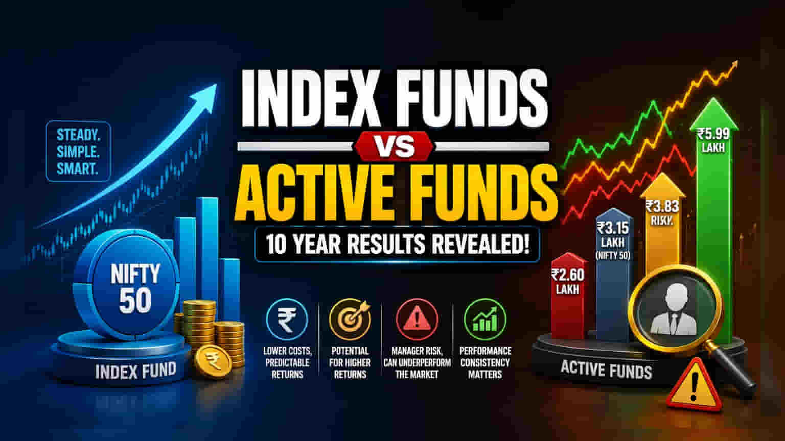 Nifty 50 Index Funds vs Active Funds: 10 वर्षांतील कामगिरीचा खुलासा!