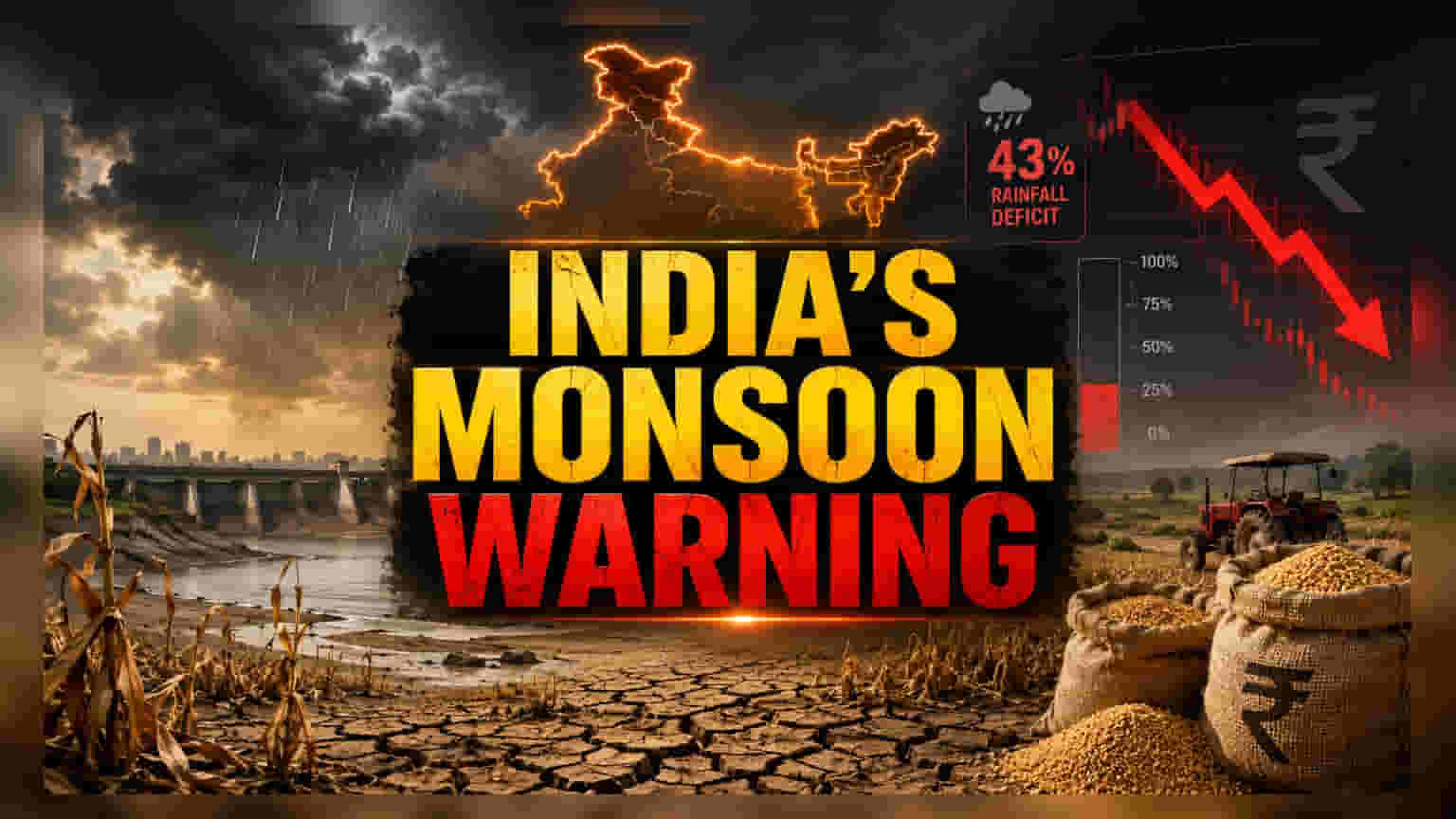 ભારતમાં ચોમાસાની ઘટ: 43% ઓછો વરસાદ, કયા સેક્ટર્સ પર પડશે અસર અને મોંઘવારીનું જોખમ?