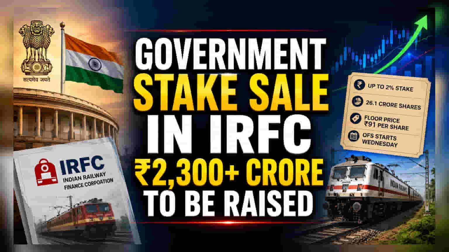 IRFC பங்கு விற்பனை: அரசுக்கு ₹2,300 கோடிக்கு மேல் வருவாய்! முதலீட்டாளர்கள் கவனிக்க வேண்டியவை