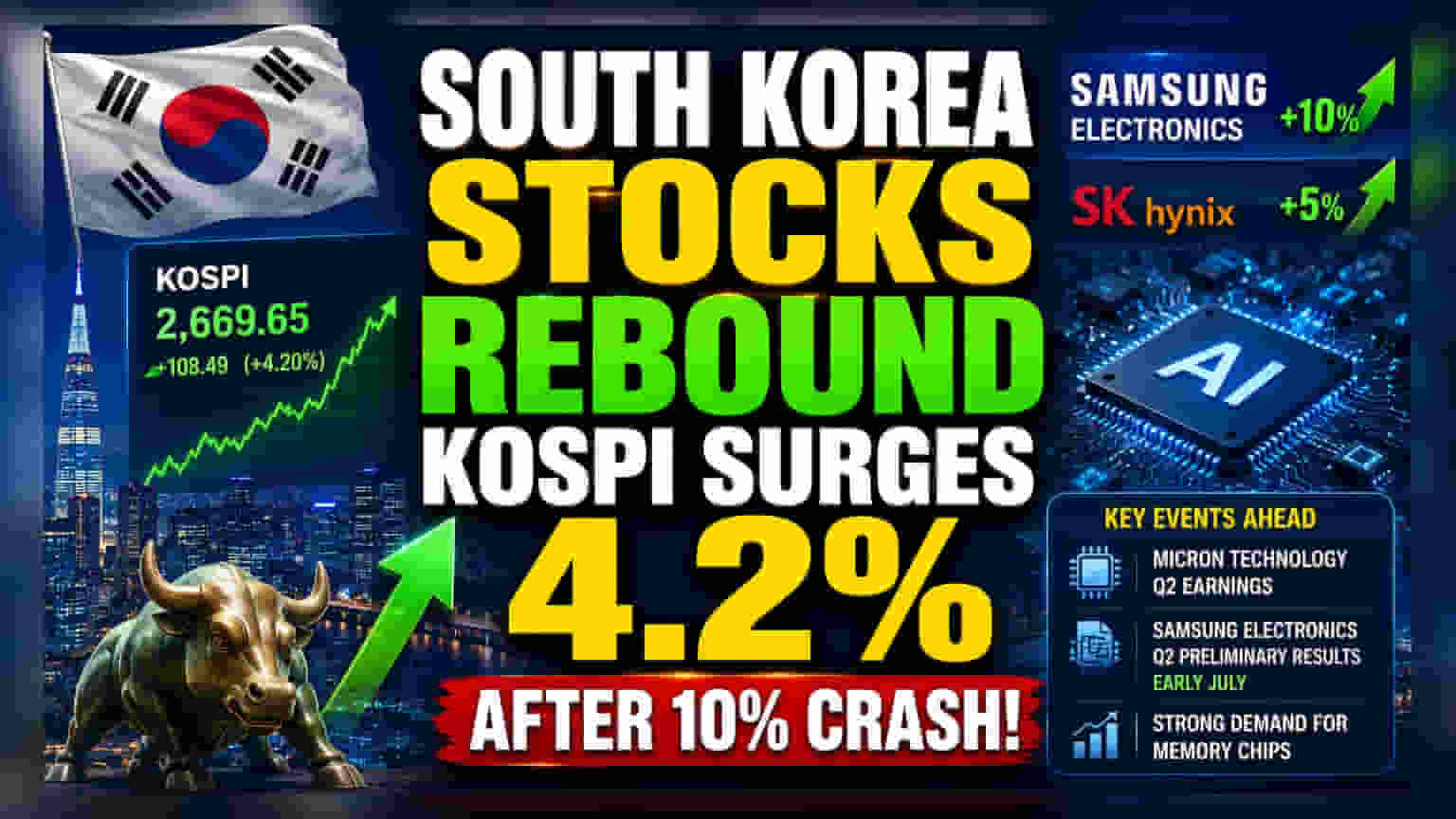 Kospi Index मध्ये मोठी उसळी! कालच्या घसरणीनंतर आज **4.2%** ची वाढ
