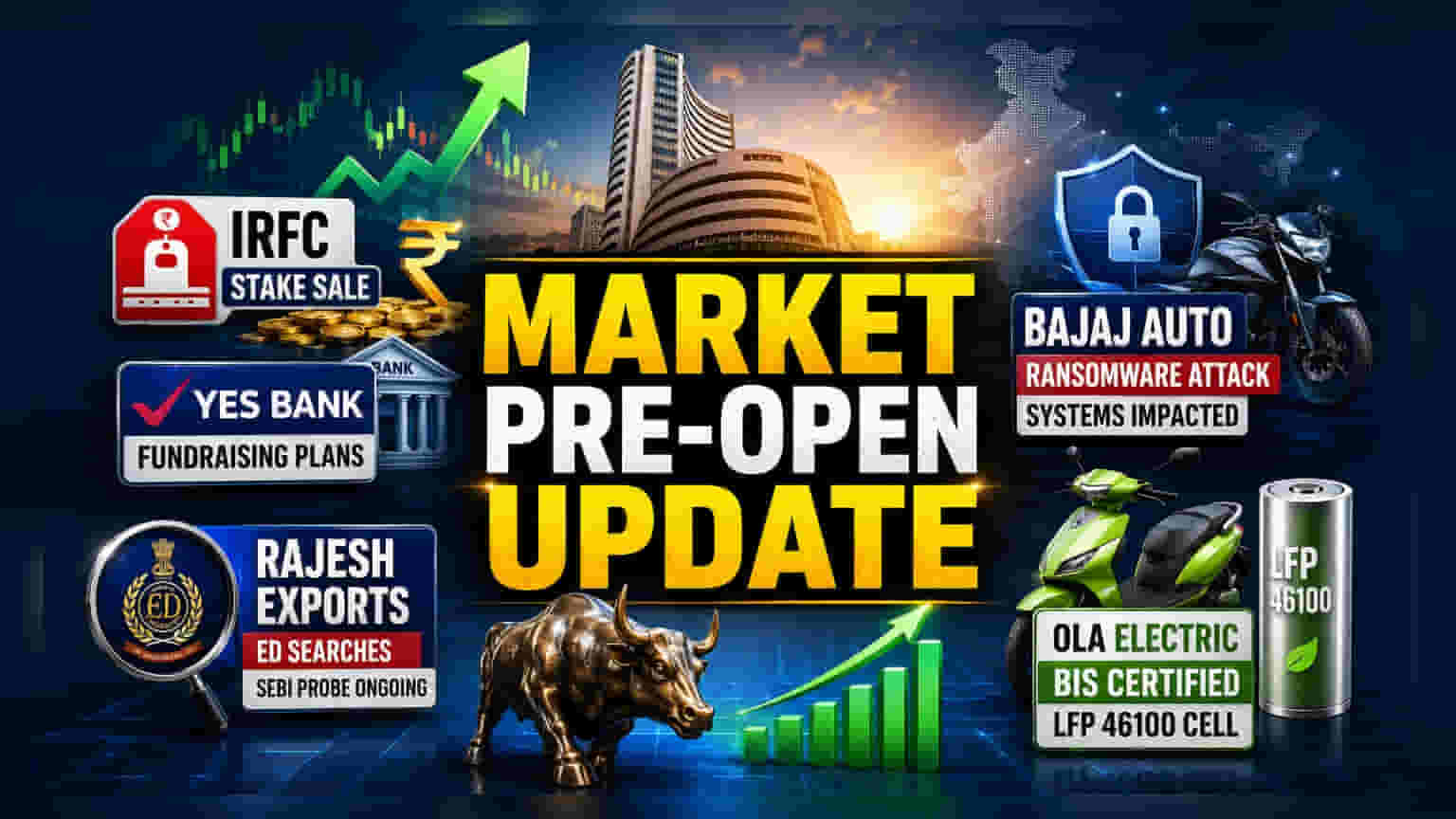 IRFC, Yes Bank, Rajesh Exports In Focus For June 24 Trade