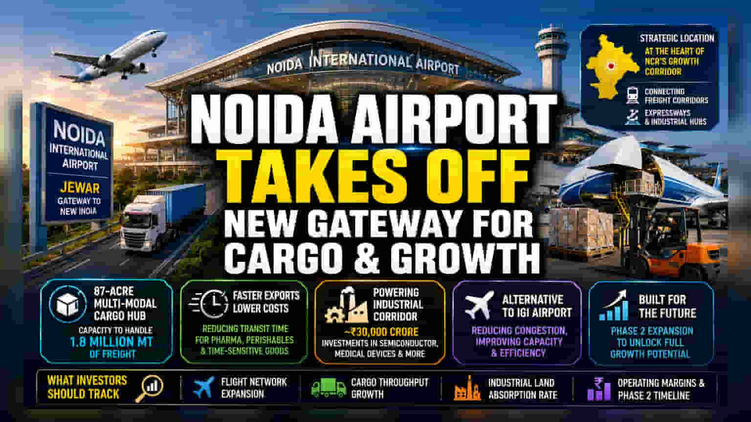 Noida International Airport Commences Operations, Targeting Cargo Hub