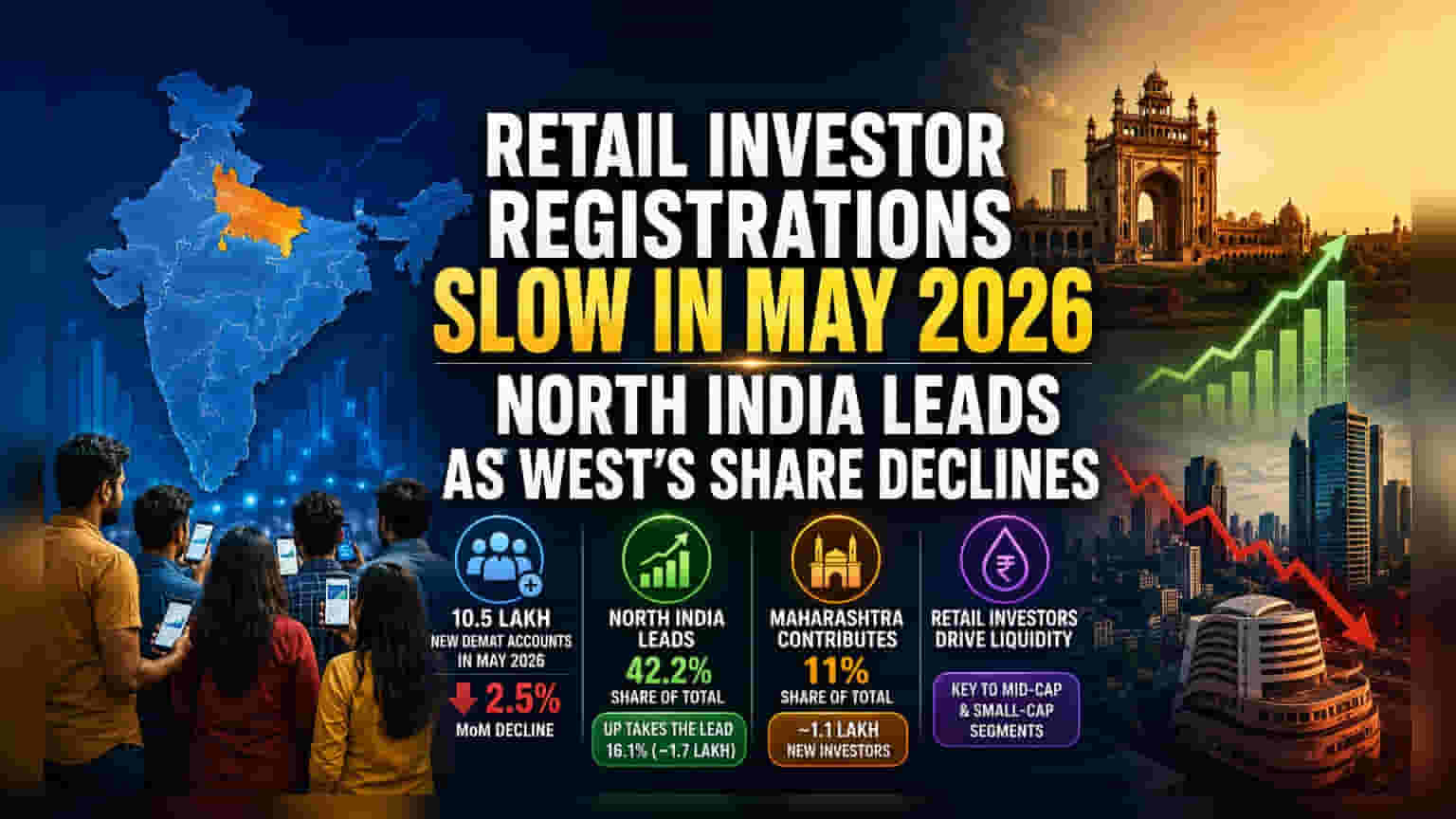 India Demat Account Additions Fall to 10.5 Lakh in May 2026