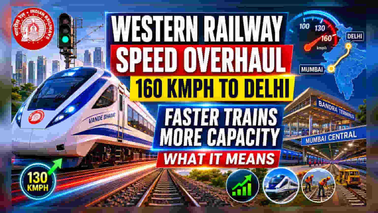 Western Railway: मुंबई-दिल्ली रूट पर अब 160 kmph की रफ़्तार! रेलवे का बड़ा प्लान