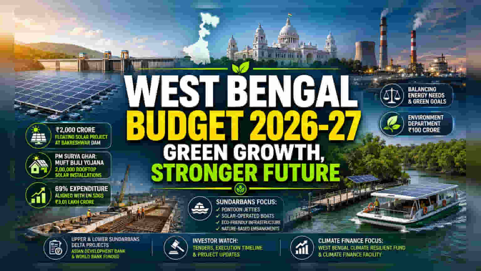 पश्चिम बंगाल बजट 2026-27: सौर ऊर्जा और जलवायु परिवर्तन पर बड़ा दांव