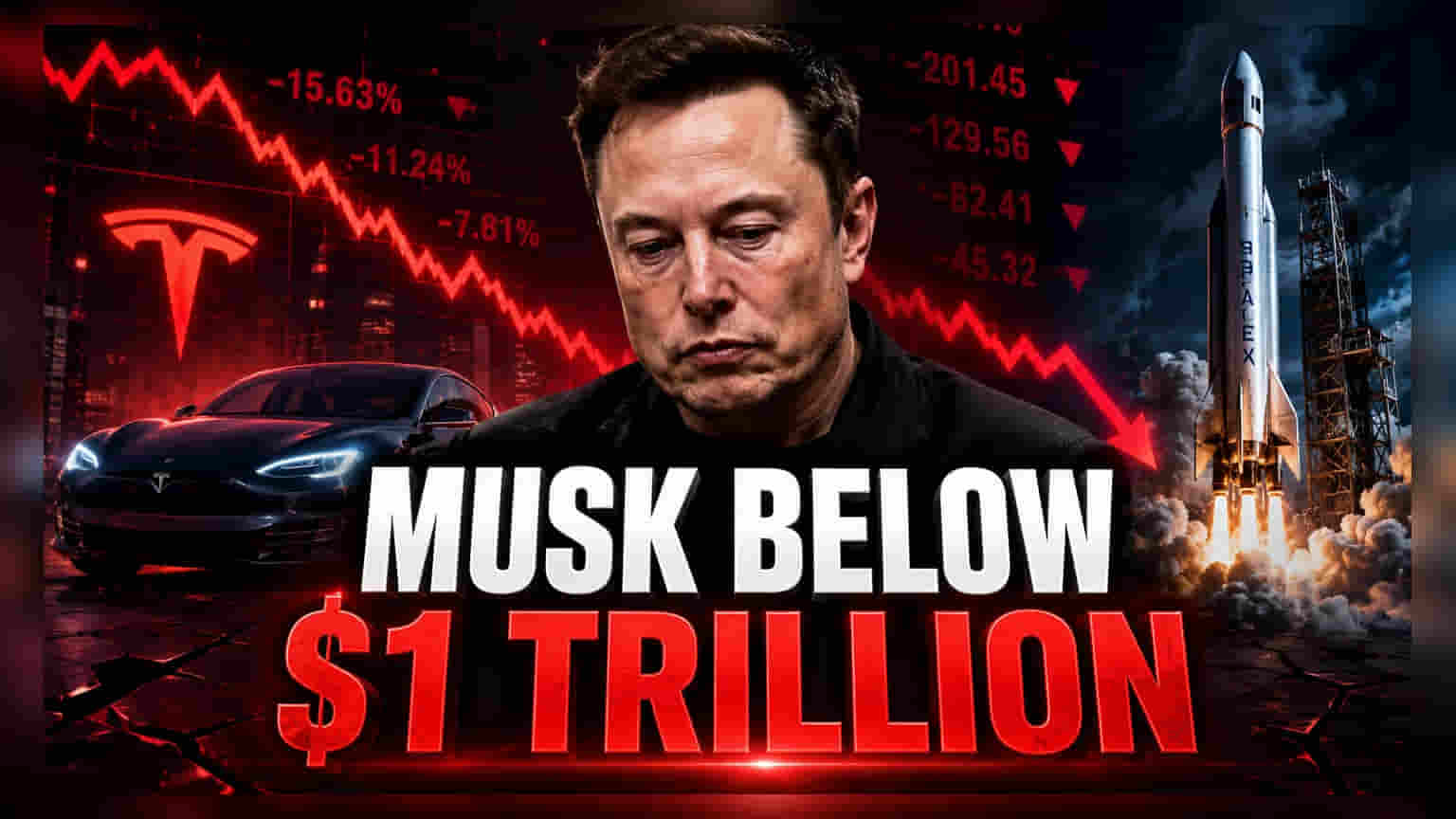 Elon Musk की संपत्ति में भारी गिरावट! $1 ट्रिलियन के क्लब से बाहर, Tesla और SpaceX के शेयर गिरे