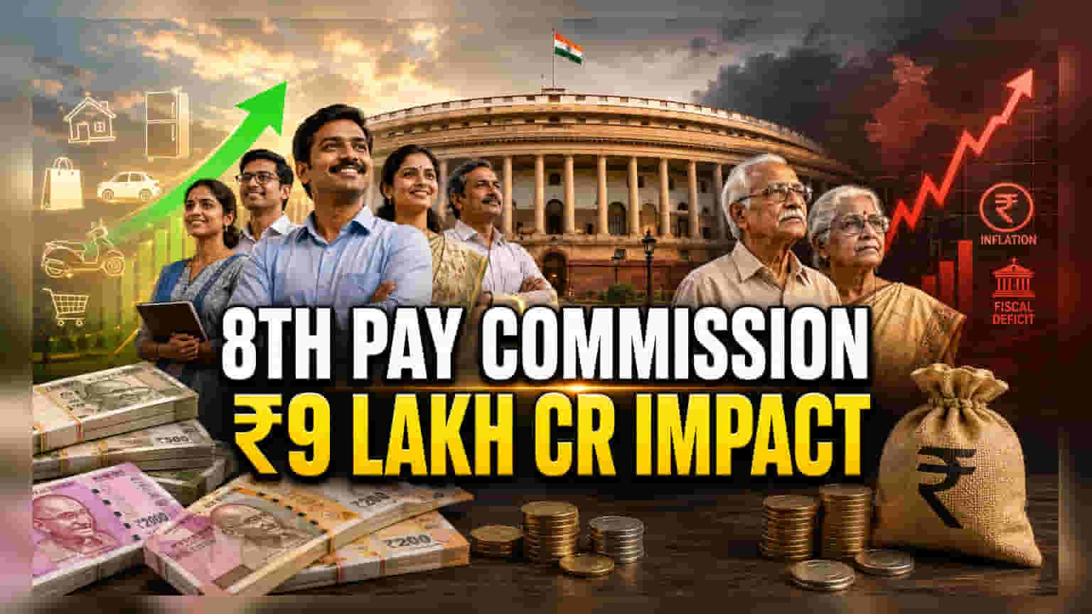 8 व्या वेतन आयोगाचा अंदाज ₹9 लाख कोटींवर! सरकारी कर्मचाऱ्यांच्या पगारात मोठी वाढ होणार?