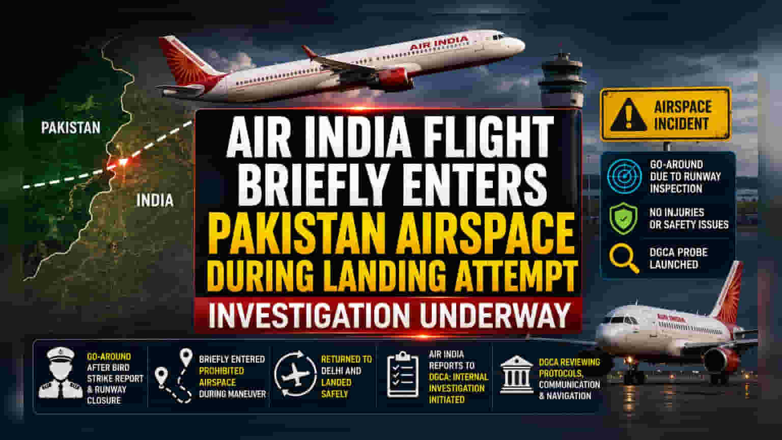 Air India Flight Enters Pakistan Airspace; DGCA Probe On