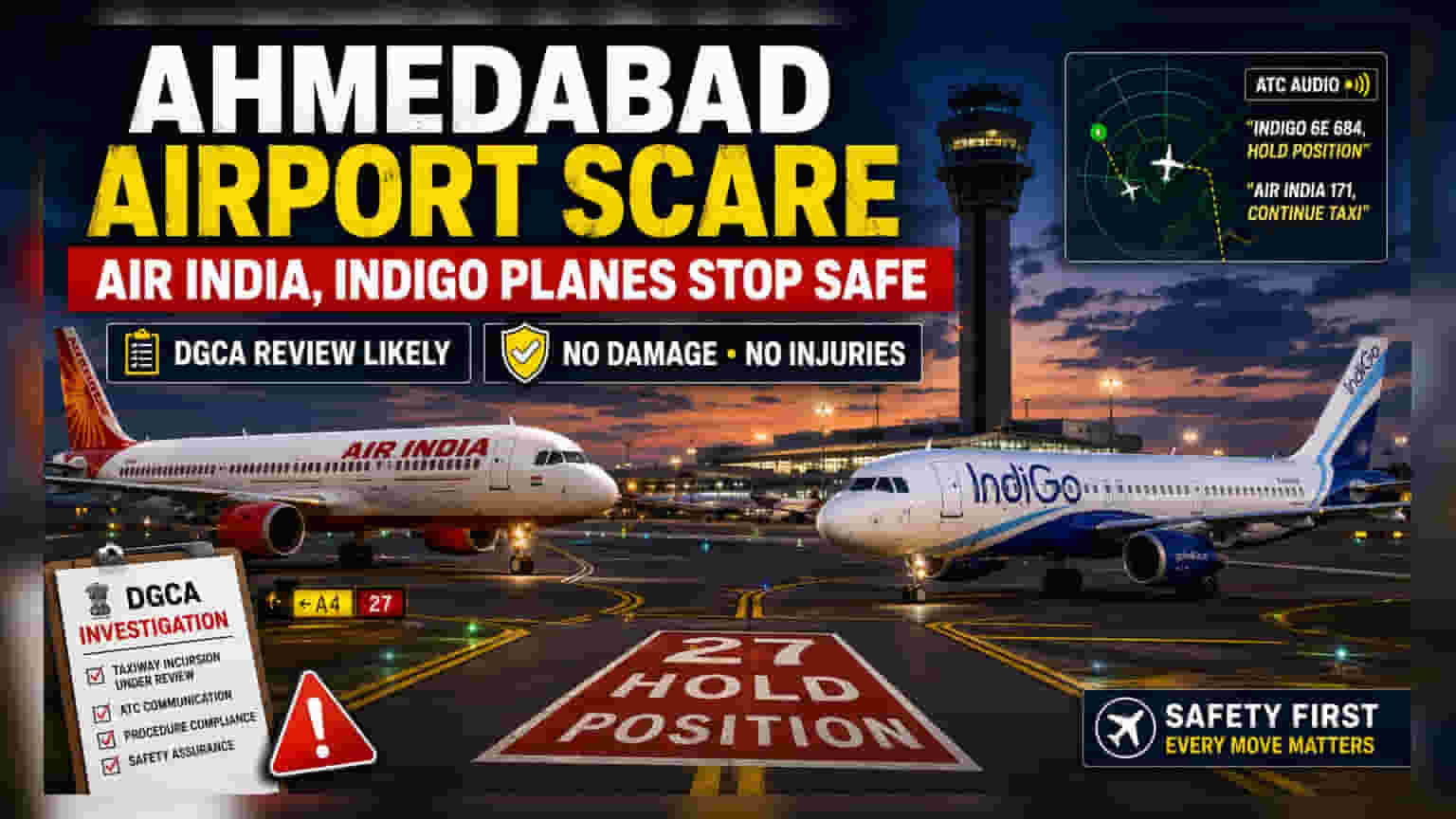 Air India, IndiGo విమానాలకు తృటిలో తప్పిన ప్రమాదం - అహ్మదాబాద్ ఎయిర్‌పోర్ట్‌లో కలకలం