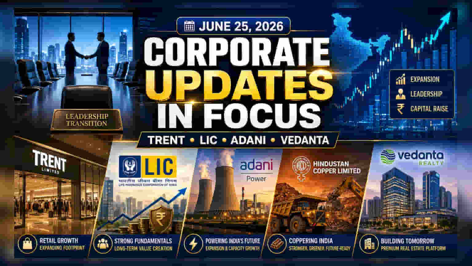 Trent, Vedanta, Adani & Other Key Corporate Actions For Investors