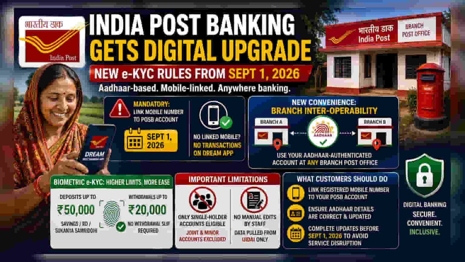 India Post Banking: 1 सितंबर से बदलेंगे नियम! मोबाइल लिंक न होने पर DREAM ऐप से नहीं कर पाएंगे ट्रांजेक्शन