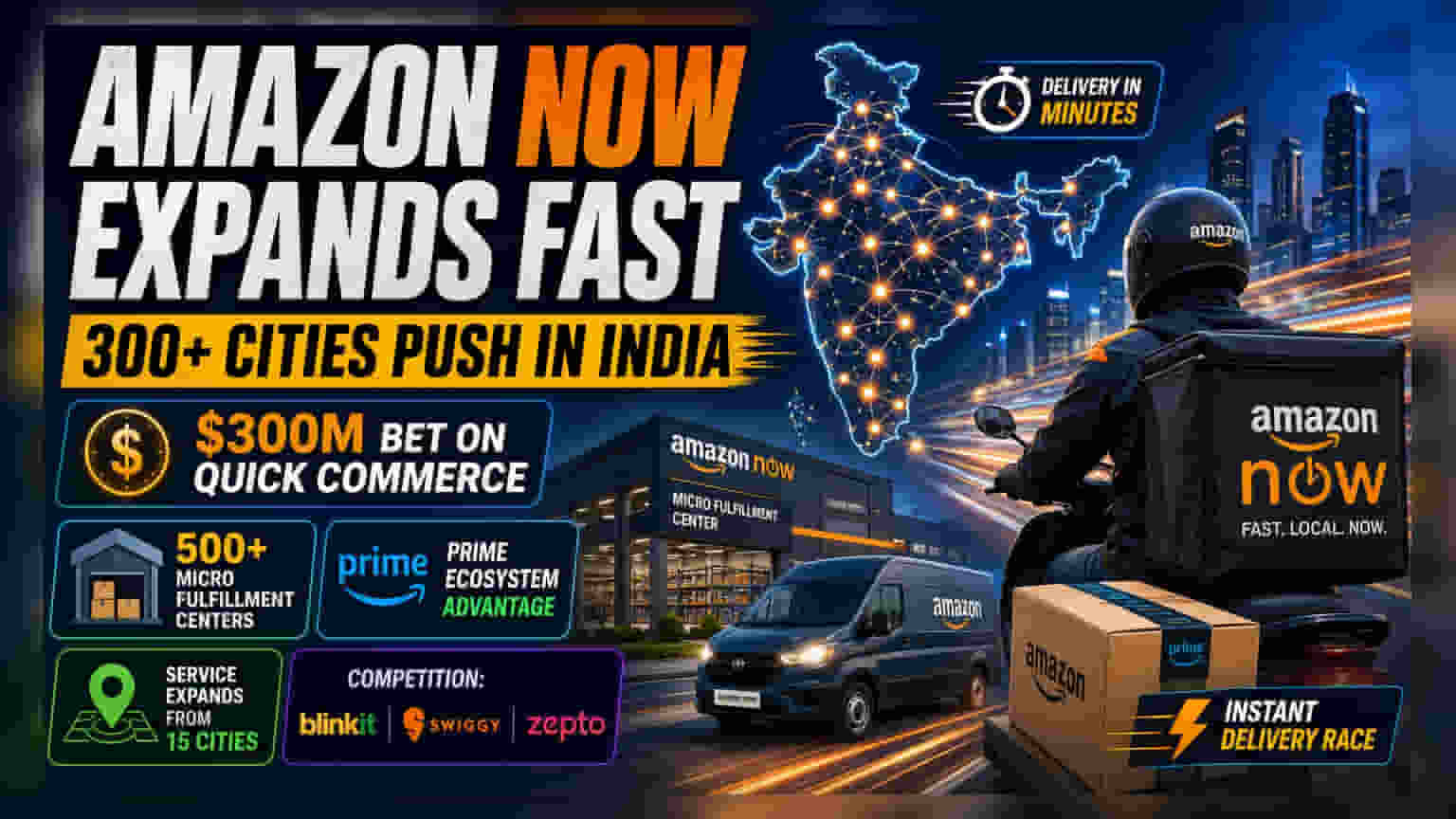 Amazon का इंडिया में धमाका! ₹25,000 करोड़ के निवेश से 300+ शहरों में शुरू होगी Quick-Commerce
