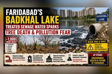 Sewage Water Contamination Kills 1,000 Trees Near Faridabad Lake