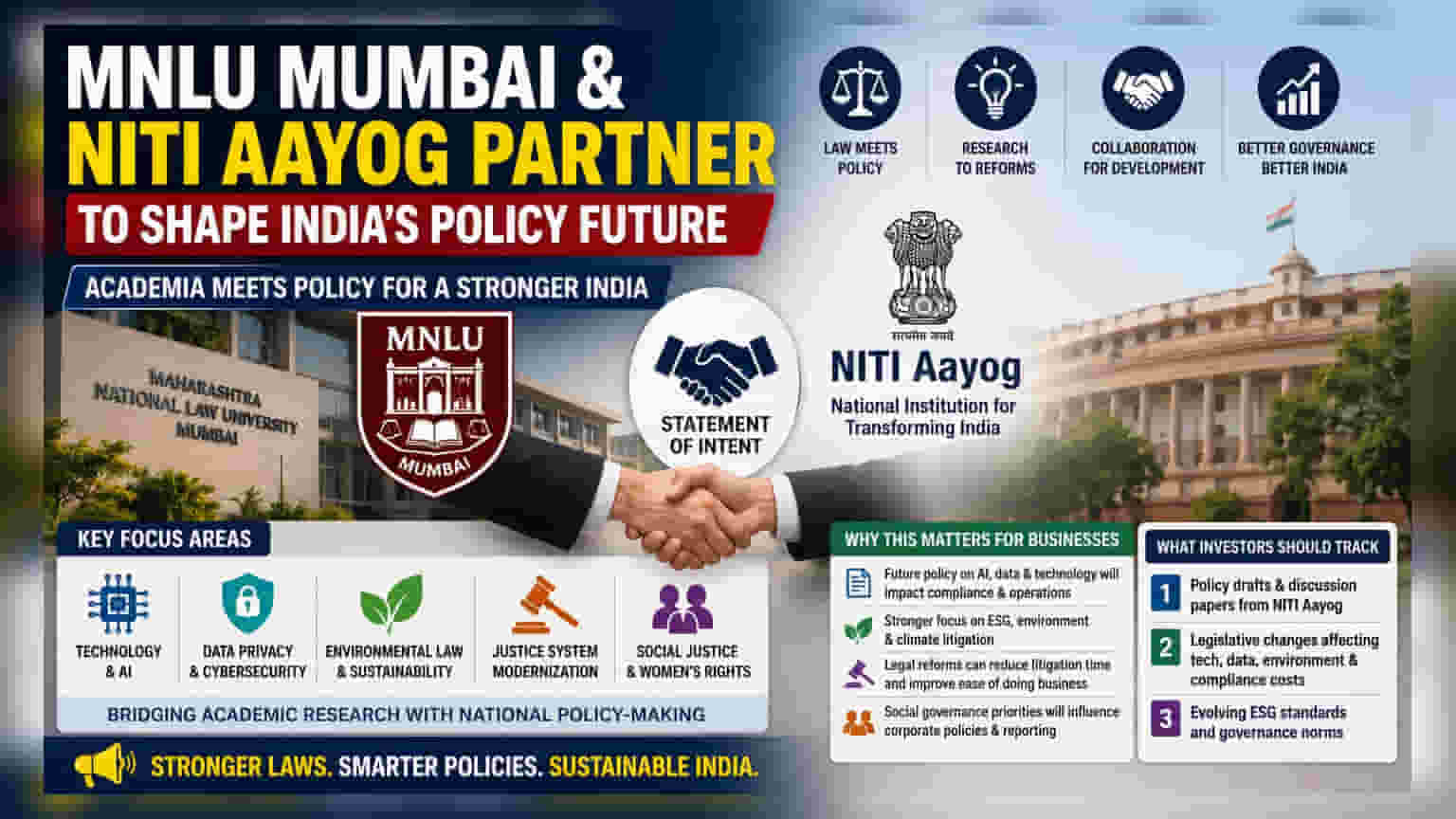MNLU Mumbai, NITI Aayog Sign Legal Reform Pact