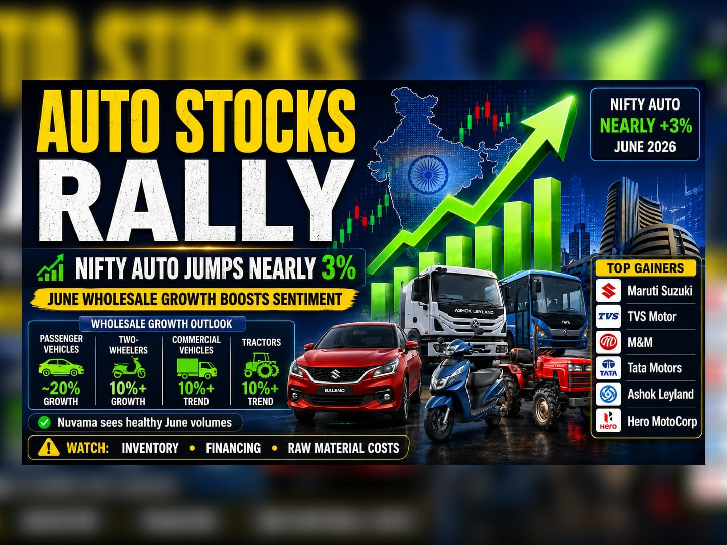 Nifty Auto Jumps 3% As June Wholesale Forecasts Improve