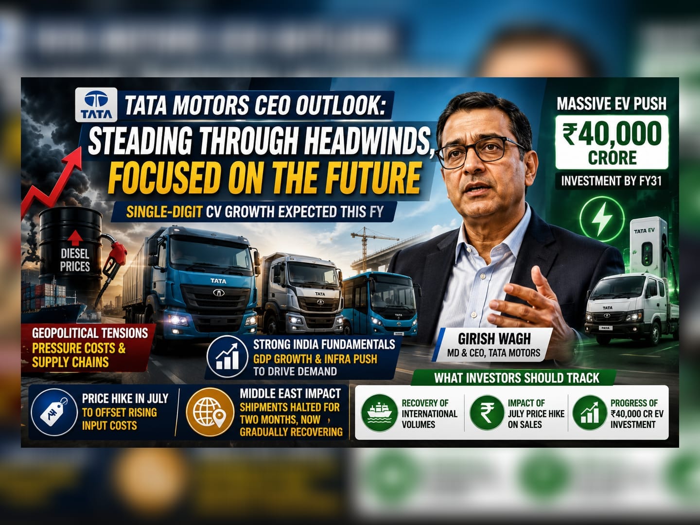 Tata Motors CEO Sees India Growth Offsetting Conflict Headwinds