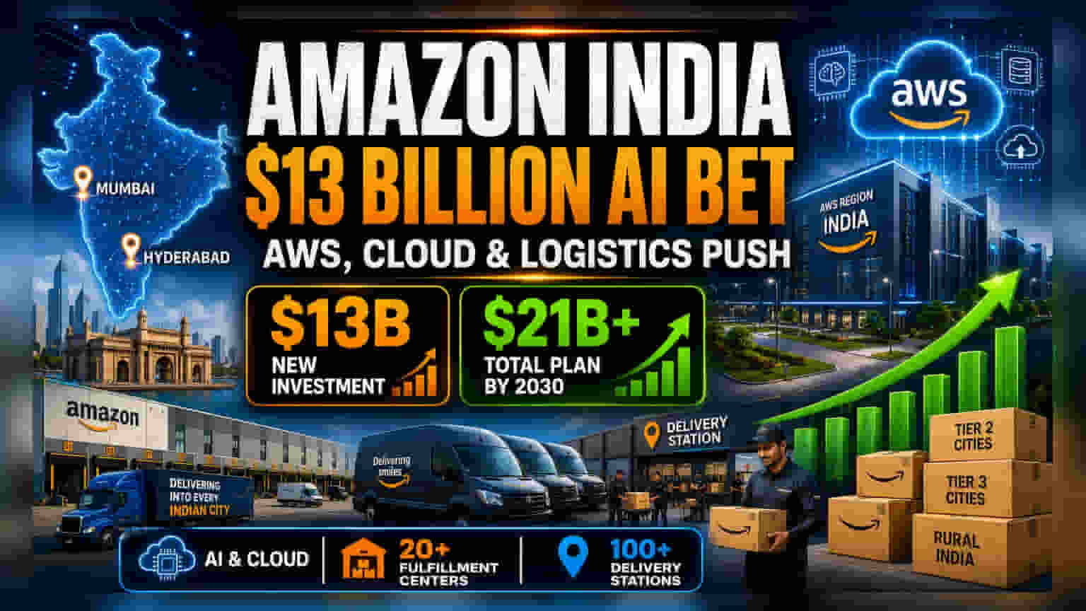 Amazon India: அடுத்த 7 ஆண்டுகளுக்கு ₹1,07,000 கோடி முதலீடு! AI & கிளவுட் துறையில் அதிரடி