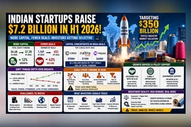 Indian Tech Funding Hits $7.2B in H1 2026 Despite 43% Deal Decline