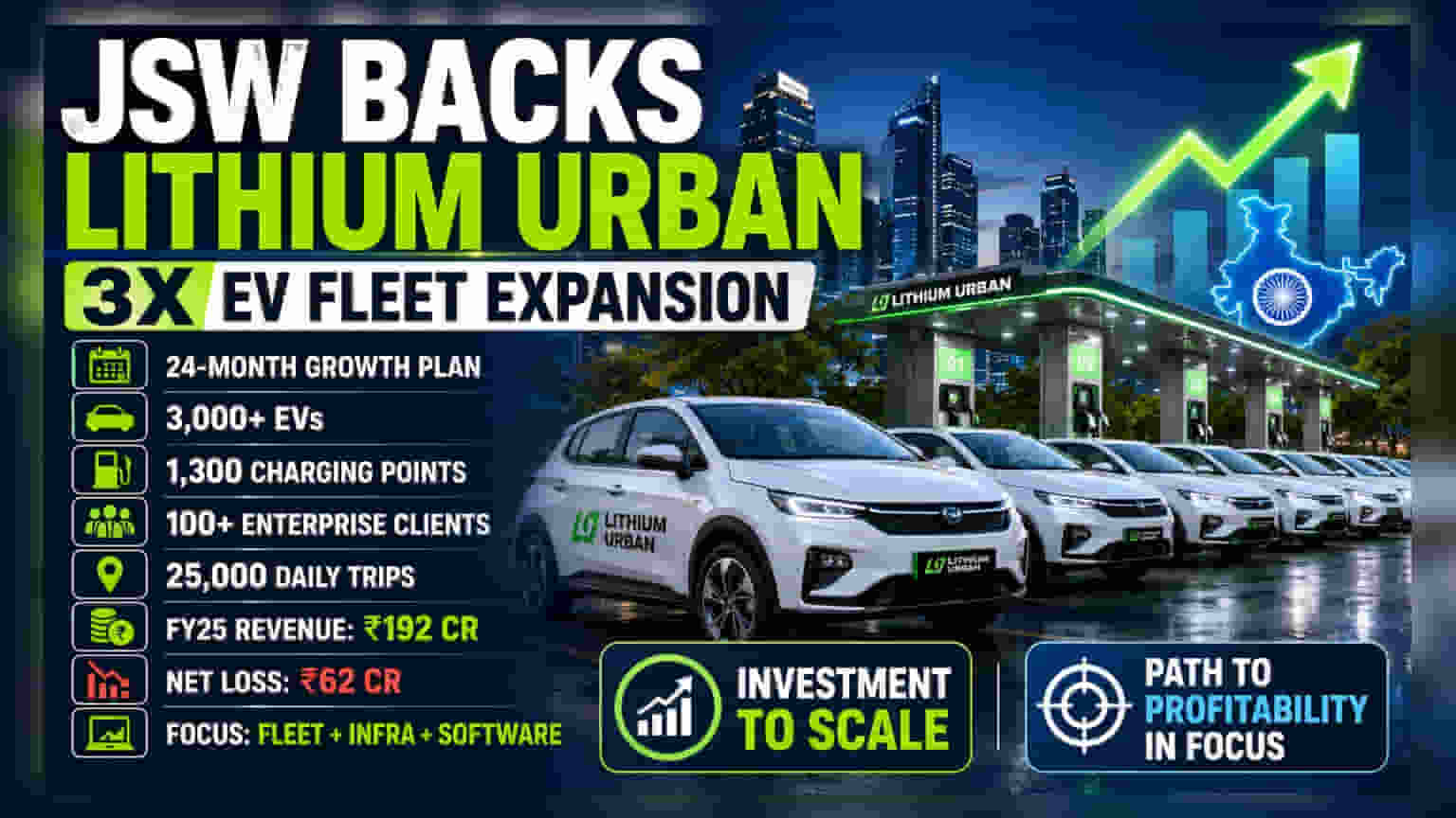 JSW Green Mobility-யின் புதிய முதலீடு: Lithium Urban Tech-ன் EV Fleet அடுத்த 2 ஆண்டுகளில் 3 மடங்காக உயரும்!