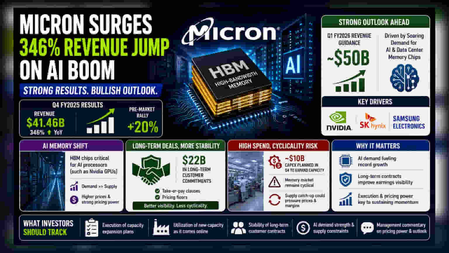 Micron Shares: AI चिप्स की डिमांड से कंपनी के रेवेन्यू में बंपर उछाल, शेयर **20%** चढ़ा