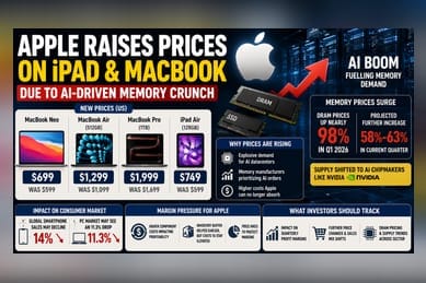 Apple Hikes iPad, MacBook Prices Amid Global Chip Shortage