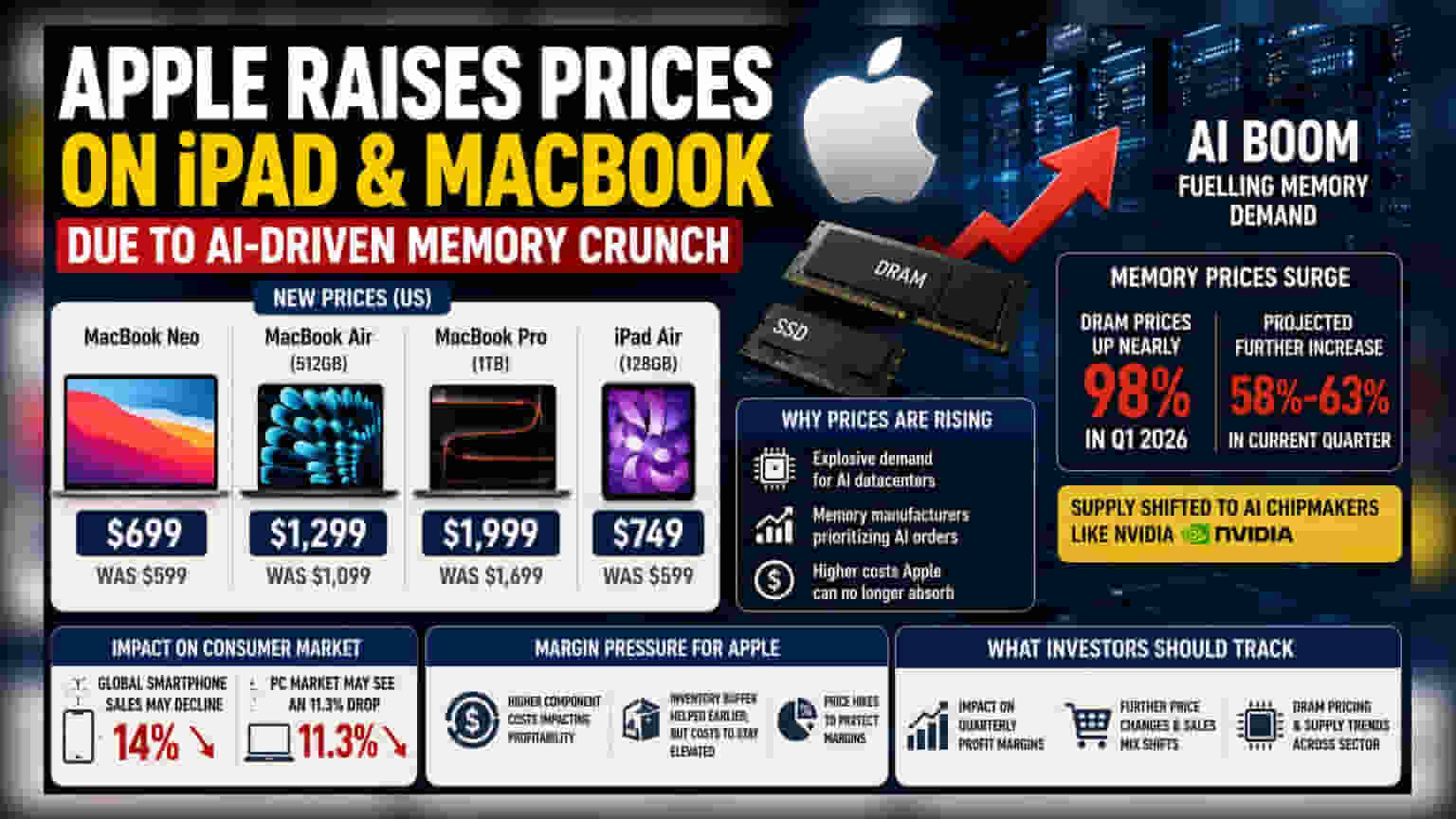Apple Hikes iPad, MacBook Prices Amid Global Chip Shortage