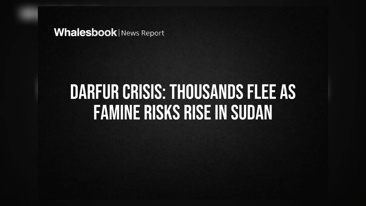 Darfur Crisis: Thousands Flee As Famine Risks Rise in Sudan