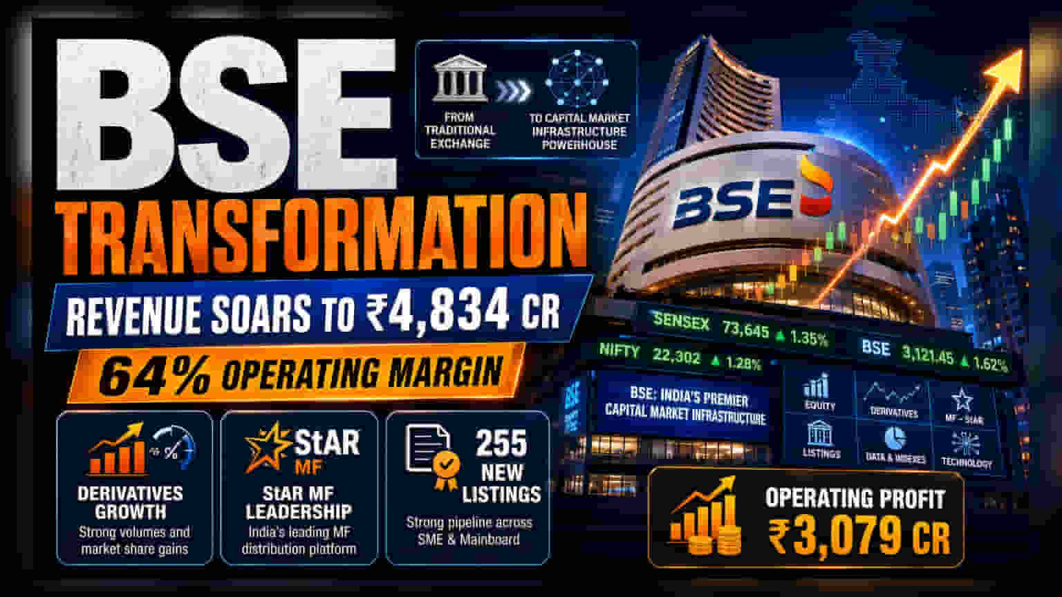 BSE ਦਾ ਮਾਲੀਆ ₹4,834 ਕਰੋੜ ਤੱਕ ਪਹੁੰਚਿਆ, FY26 ਵਿੱਚ ਕਾਰੋਬਾਰ ਦਾ ਵੱਡਾ ਵਿਸਥਾਰ