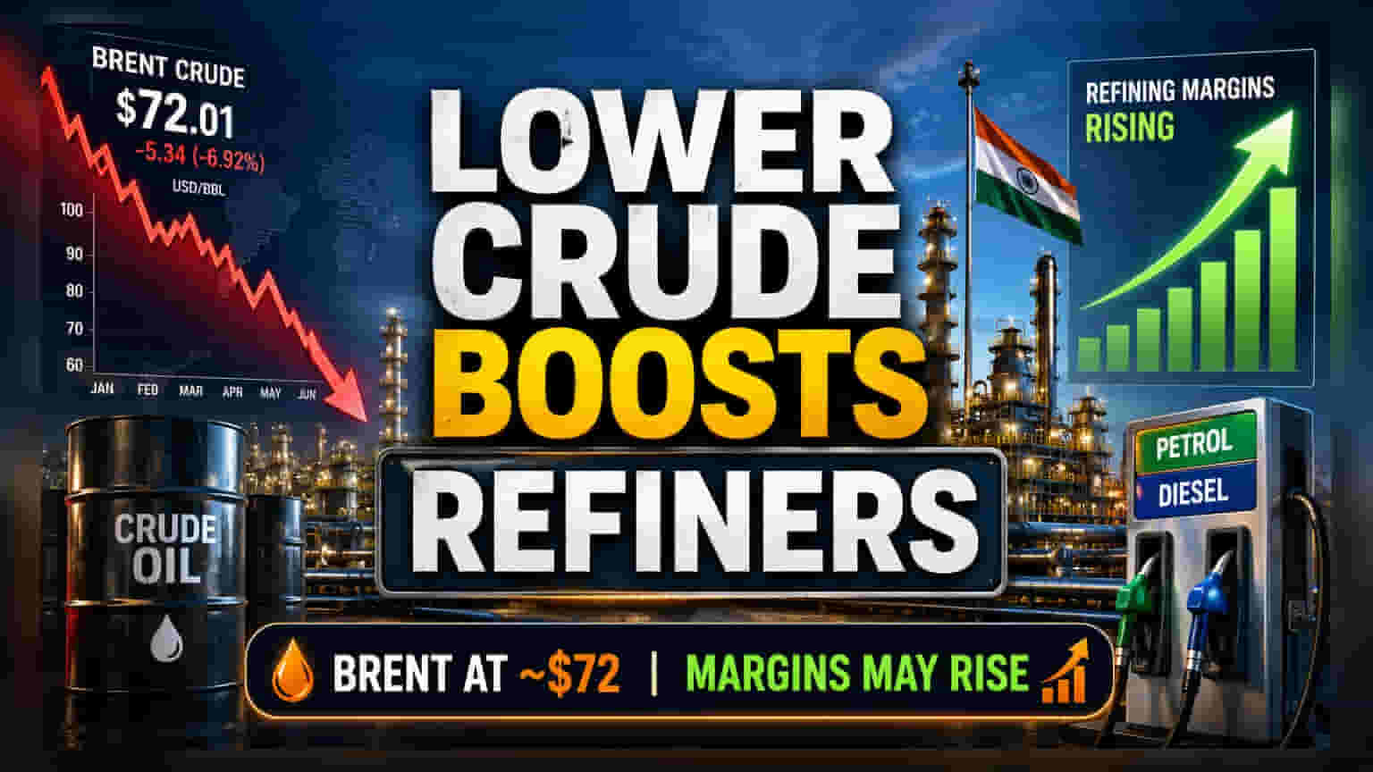 Indian Refiners: క్రూడ్ ఆయిల్ ధరల తగ్గుదలతో లాభాల్లో పరుగులు!