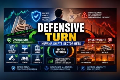 Nuvama Wealth Shifts Portfolio to Defensive Sectors Amid Slowing Demand