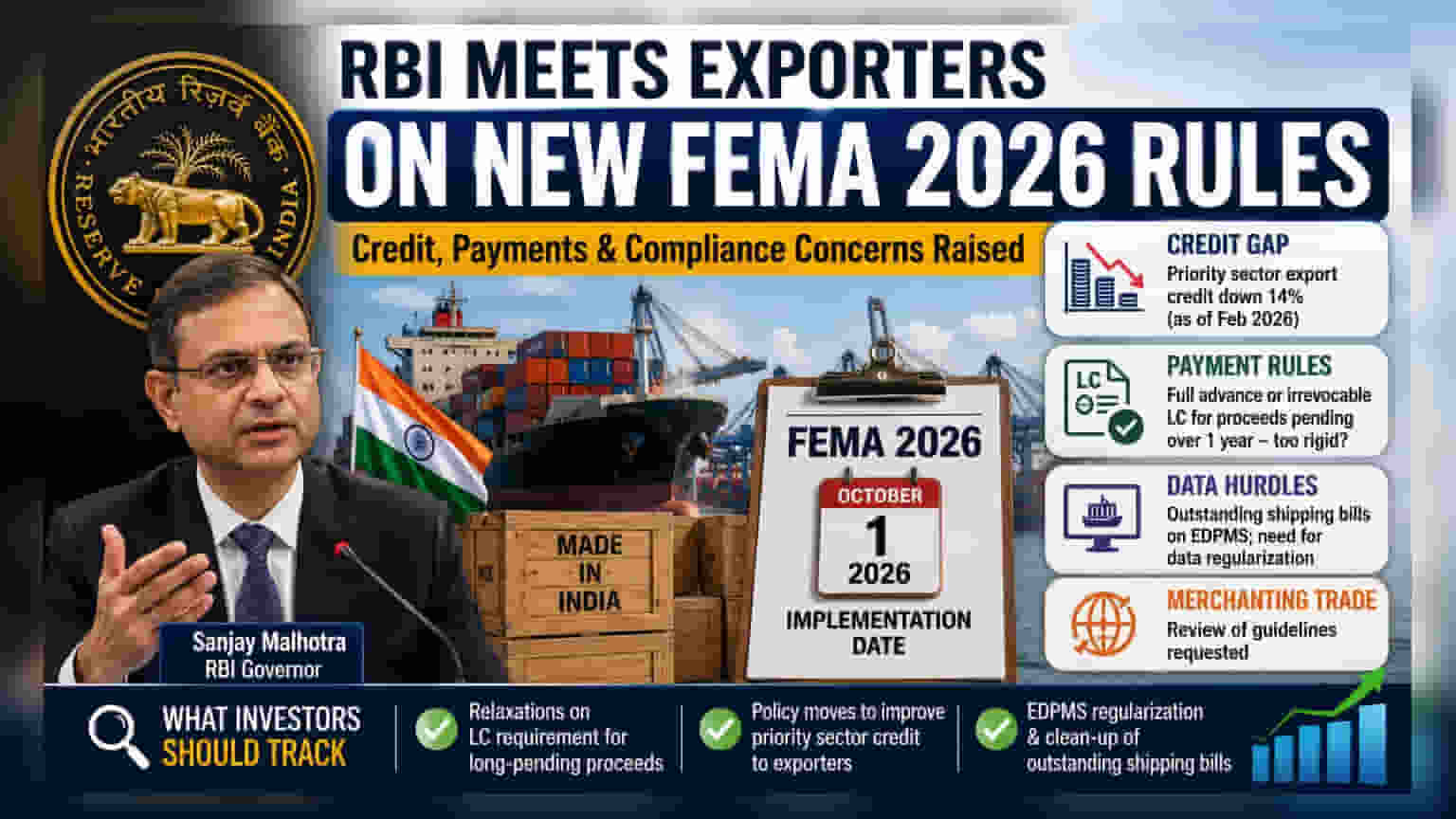 RBI ਦੇ ਨਵੇਂ FEMA ਨਿਯਮਾਂ 'ਤੇ ਨਿਰਯਾਤਕਾਂ ਨੇ ਜਤਾਈ ਚਿੰਤਾ, ਕ੍ਰੈਡਿਟ ਨੂੰ ਲੈ ਕੇ ਉੱਠੇ ਸਵਾਲ