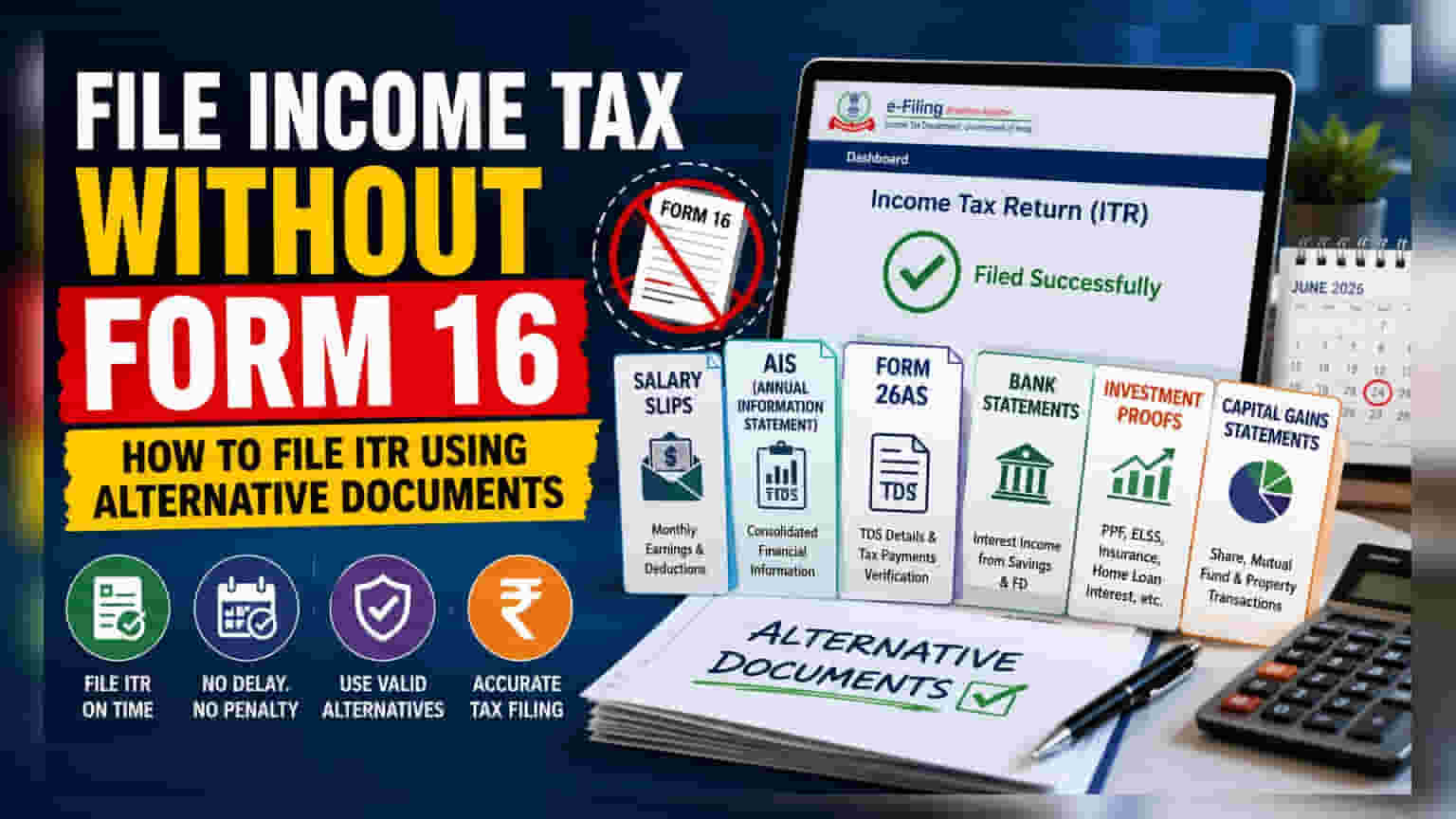 Form 16 Missing? Taxpayers Can Still File Returns Using Alternatives