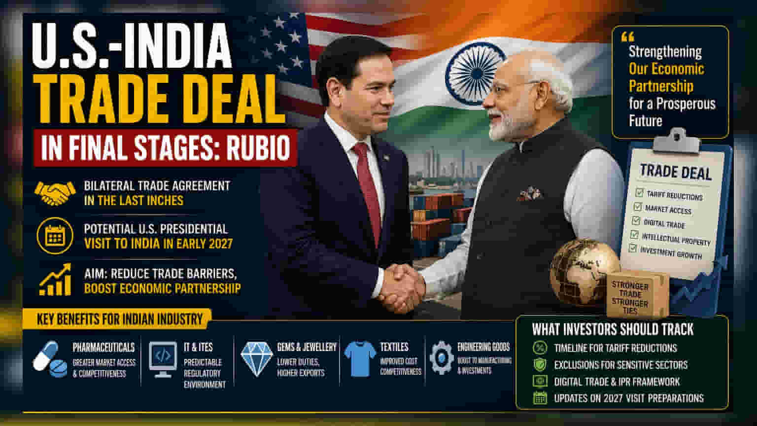US-India Trade Deal Nears Finalization; Trump Visit Planned for 2027