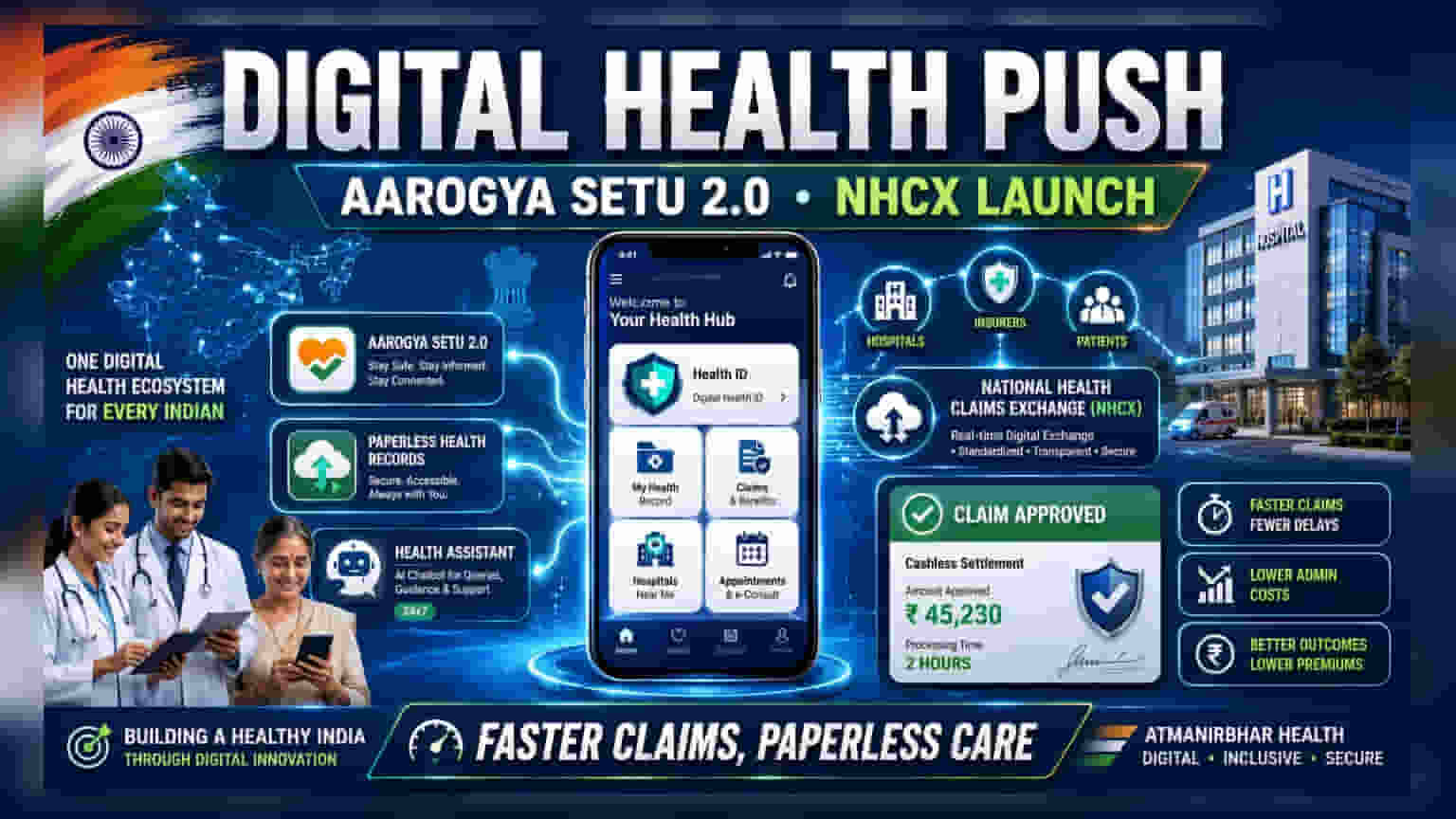 Aarogya Setu 2.0 ਤੇ Health Claims Tech ਲਾਂਚ: ਭਾਰਤ ਸਿਹਤ ਖੇਤਰ ਵਿੱਚ ਵੱਡਾ ਕਦਮ
