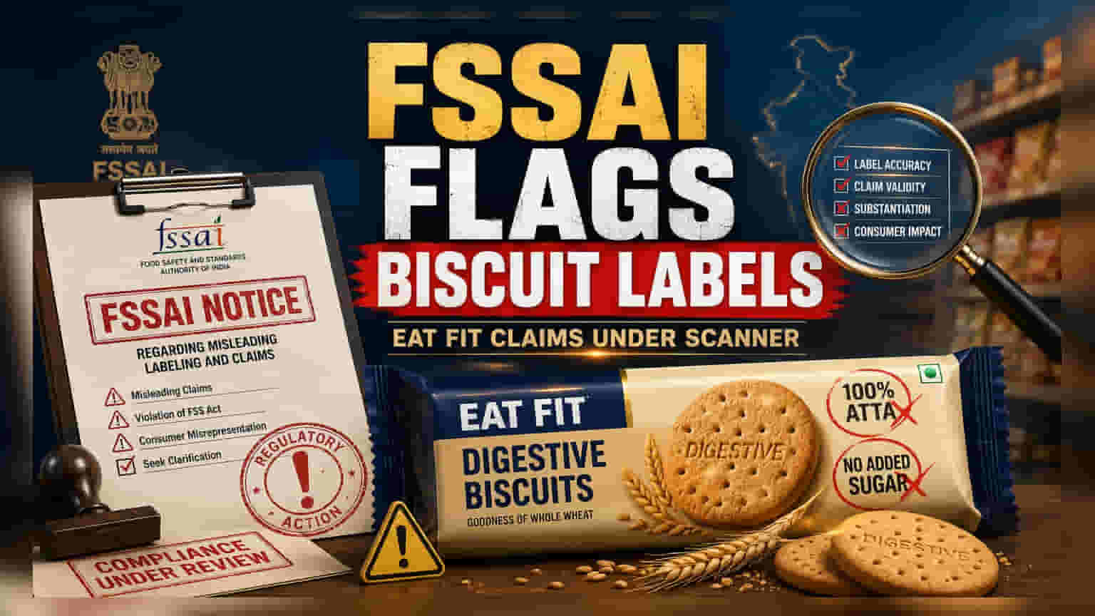 SAJ Foods ને FSSAI નો નોટિસ: બિસ્કિટના દાવાને લઈને કરાઈ કાર્યવાહી!