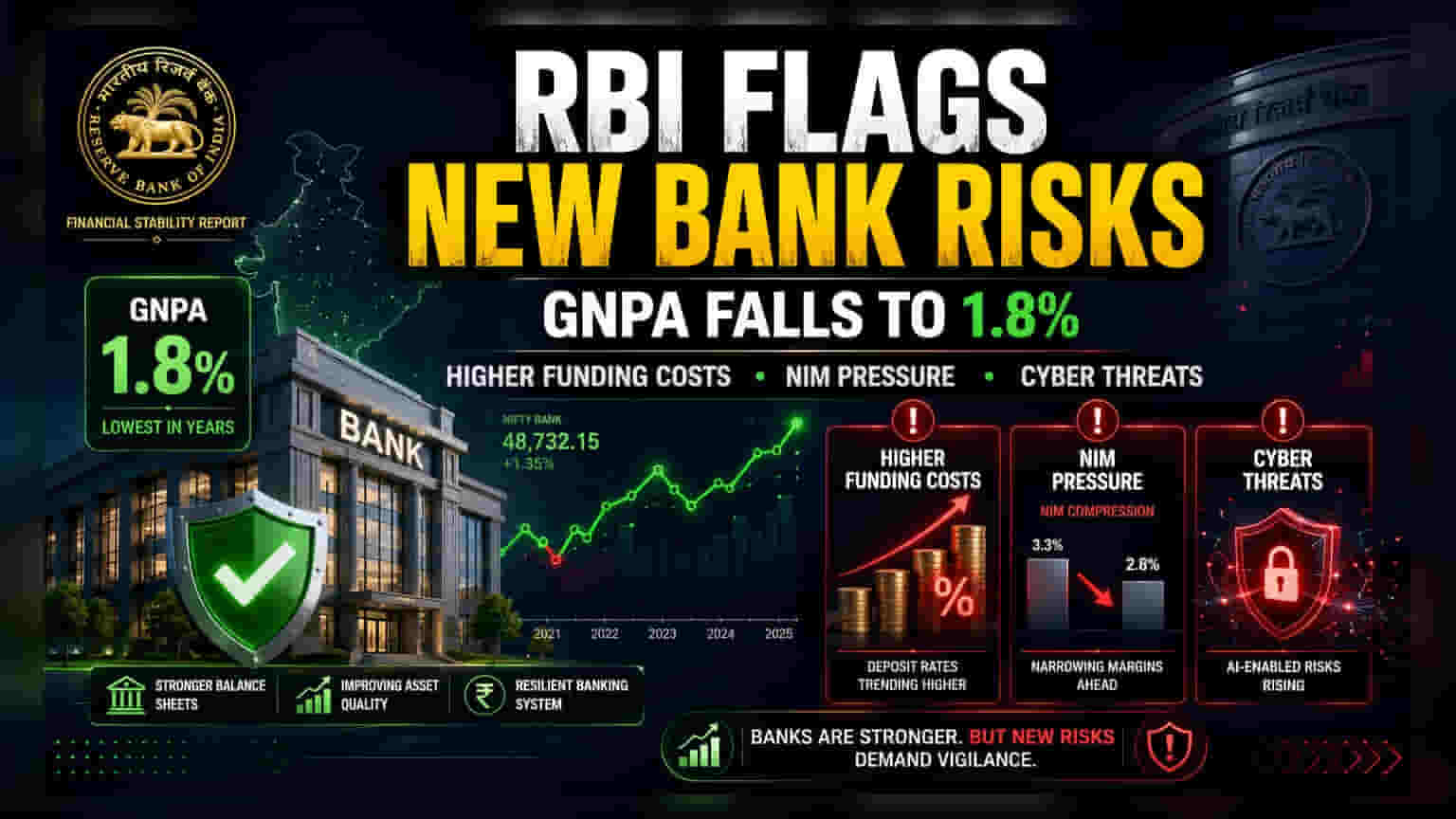RBI चा रिपोर्ट: बँकांच्या NPA मध्ये मोठी घट, पण मार्जिनवर वाढता दबाव