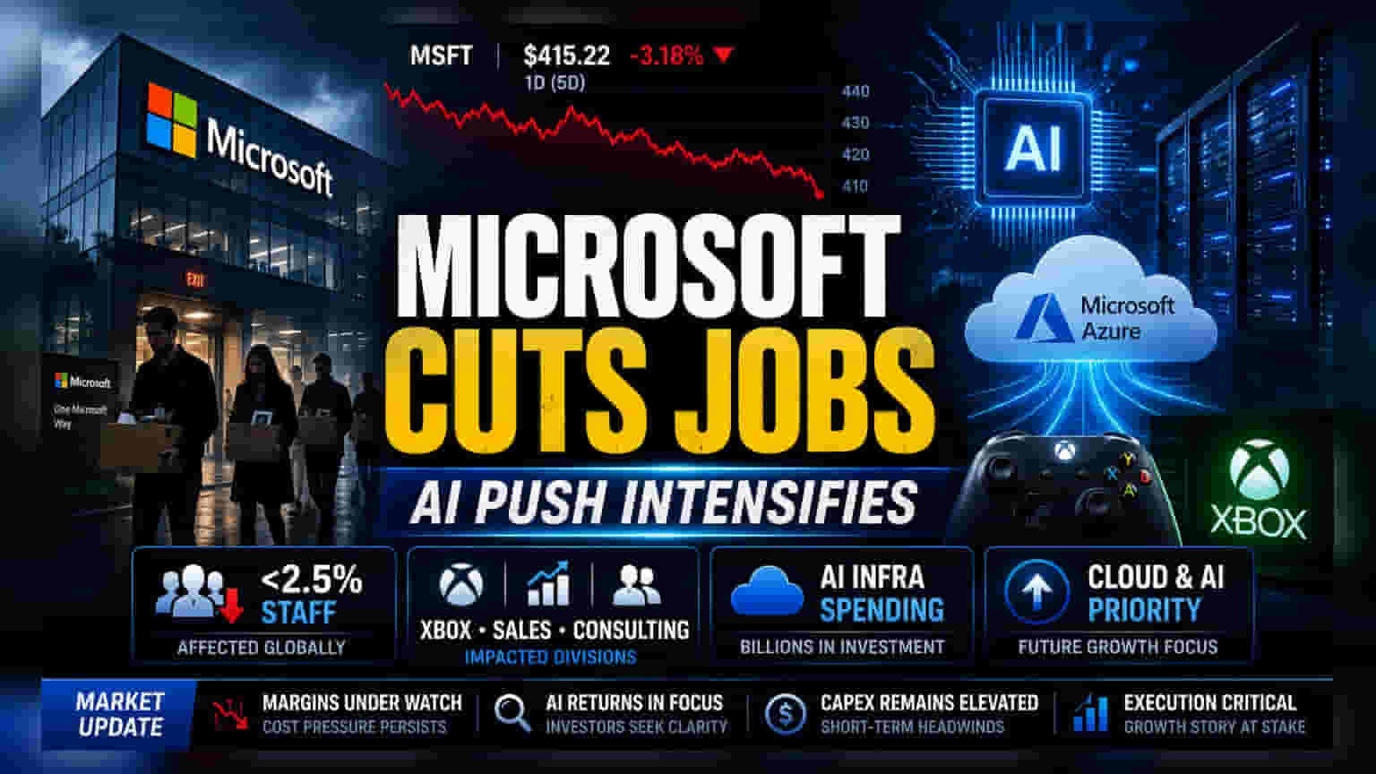 Microsoft Plans Job Cuts in Xbox and Sales as AI Costs Rise