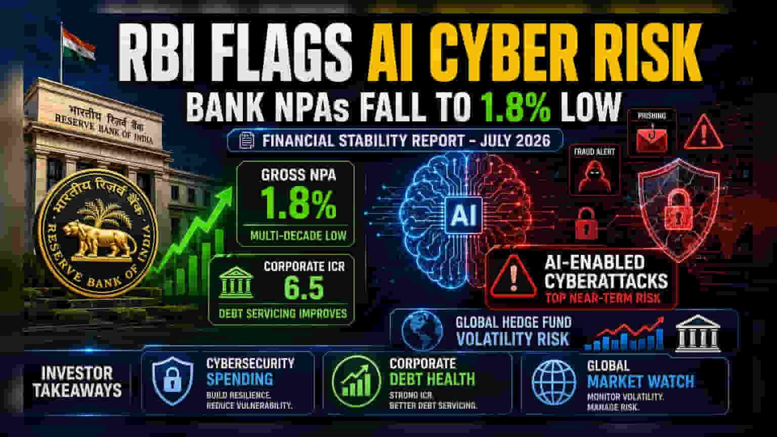 RBI Financial Stability Report: બેંકોના NPA ઘટ્યા **1.8%**, પરંતુ AI સાયબર જોખમો વધ્યા