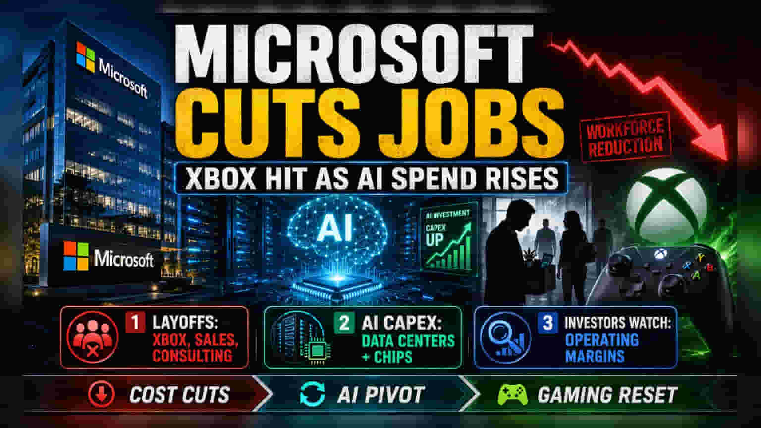Microsoft Share: AI-க்கு முக்கியத்துவம் - Xbox, விற்பனை பிரிவில் ஆட்குறைப்பு!