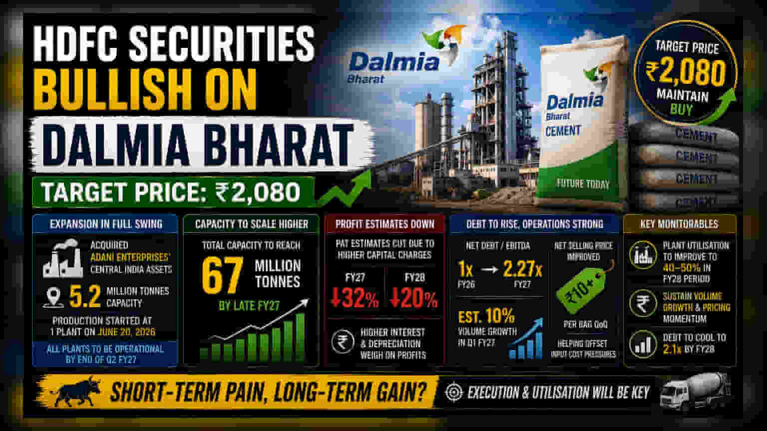 Dalmia Bharat Share: HDFC Securities कडून ₹2,080 चे Target, पण वाढत्या कर्जावर लक्ष ठेवा!