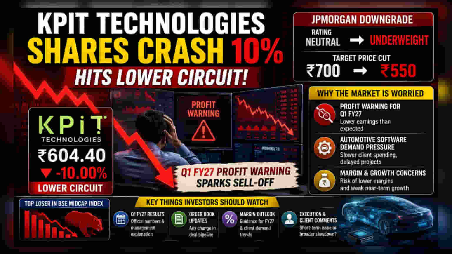 KPIT Technologies Falls 10% After JPMorgan Downgrade