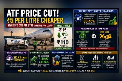 ATF Prices Cut By Rs 5 To Rs 110/Litre Effective July 1