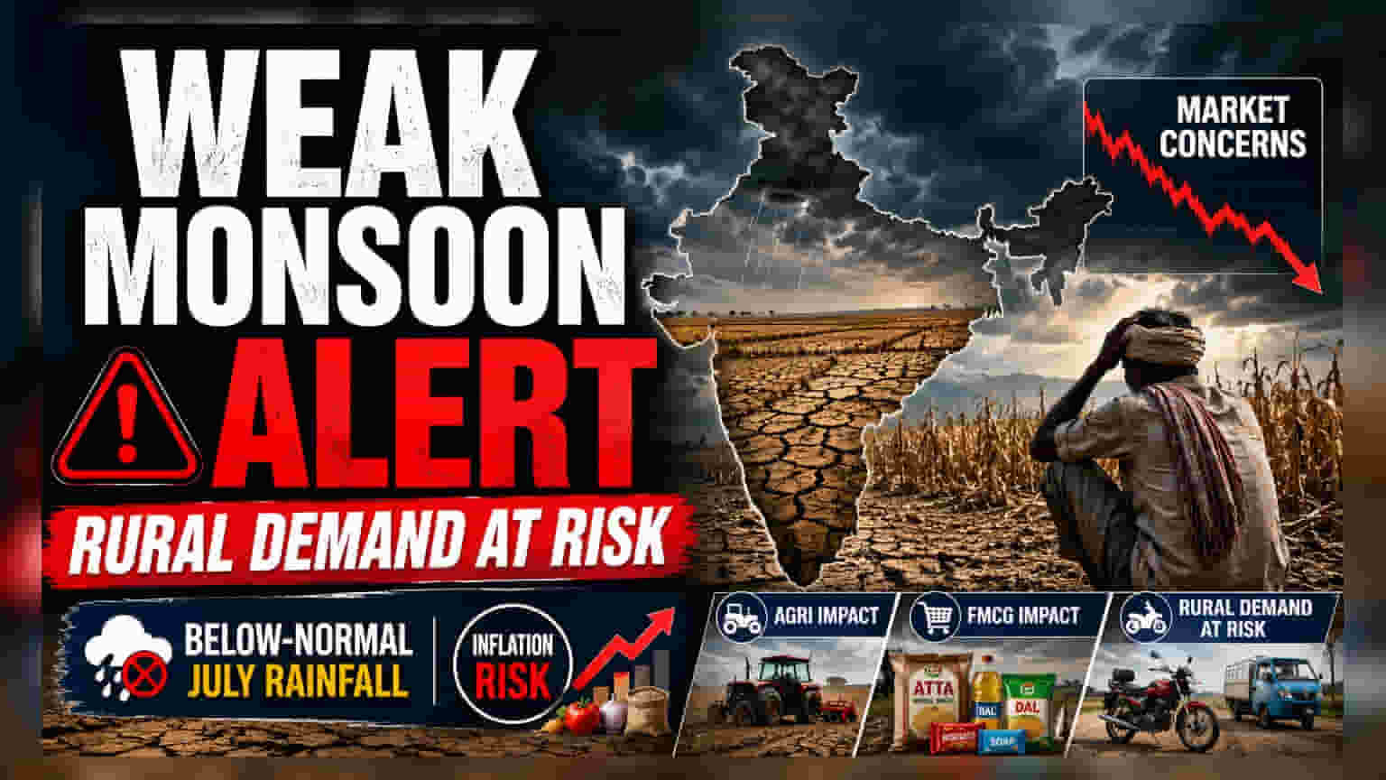 India Monsoon Outlook: Below-Normal July Rainfall Risks Rural Consumption