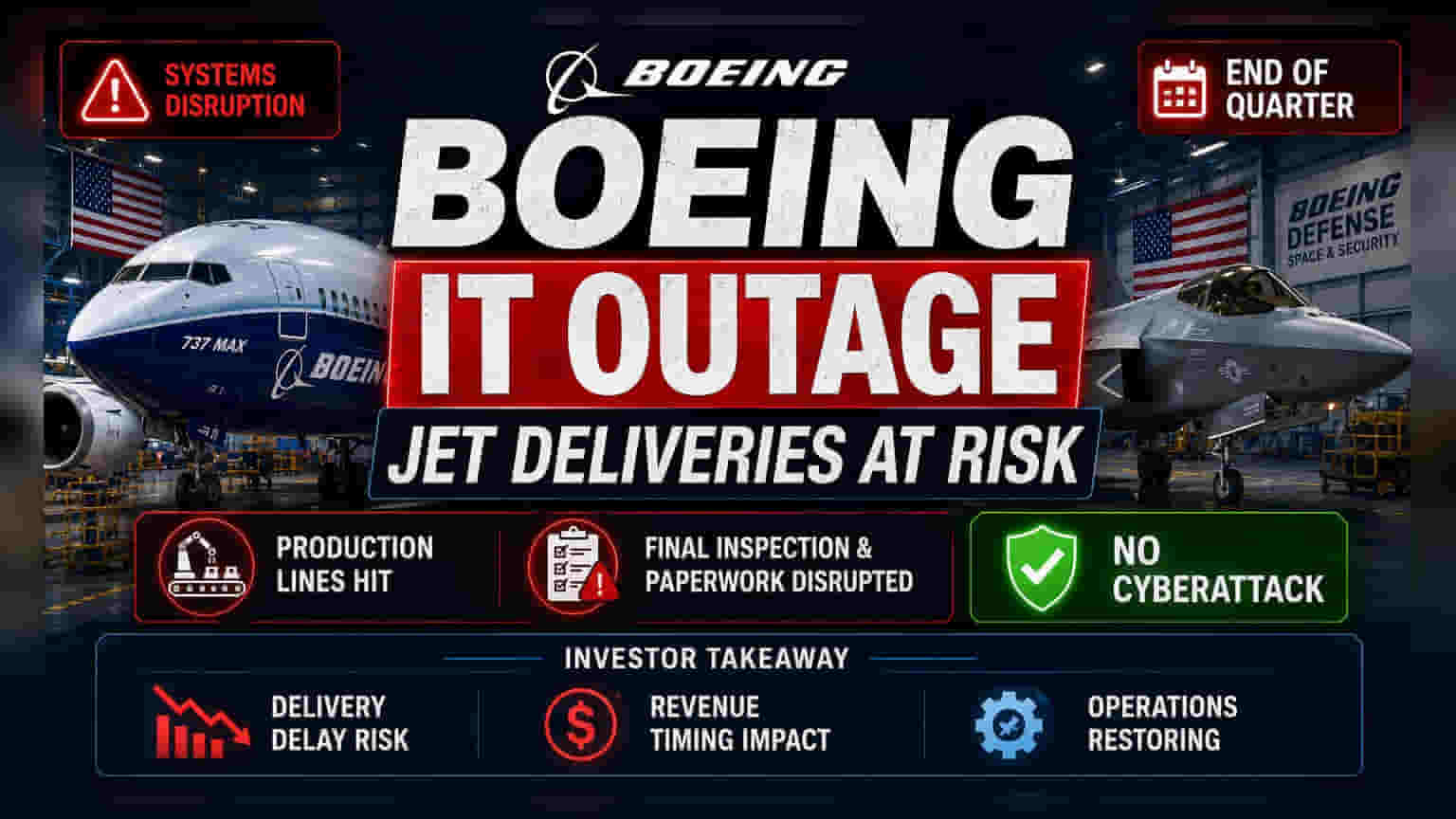 Boeing IT Outage Disrupts Production, Cyberattack Ruled Out