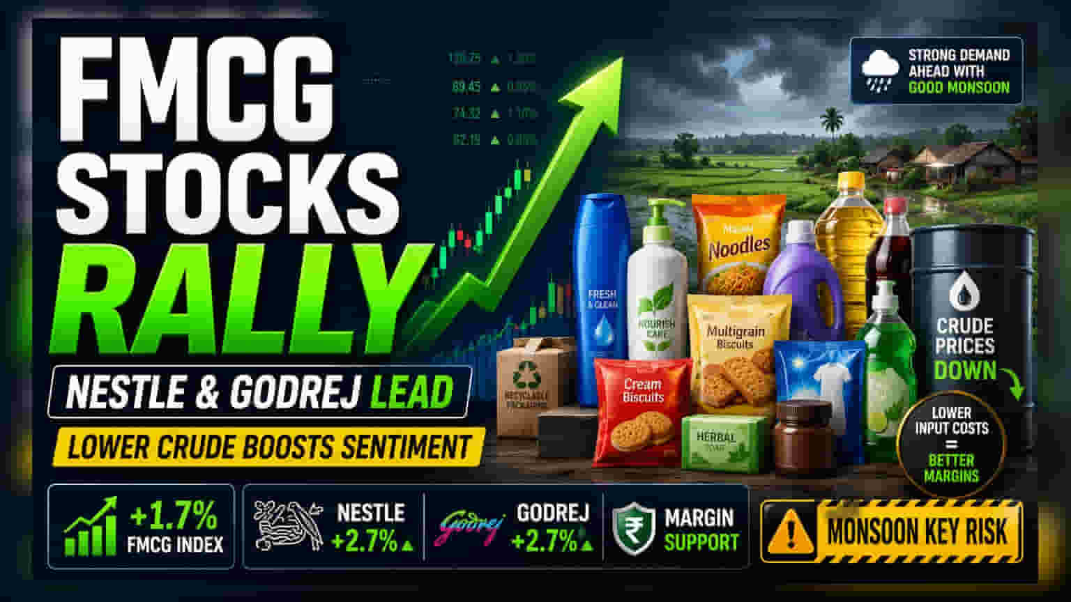 FMCG Stocks Rise 1.7%; Nestle, Godrej Consumer Lead Gains