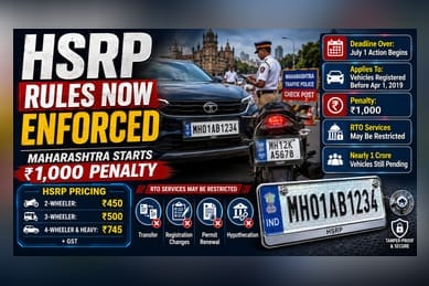 Maharashtra Enforces HSRP Rule: Rs 1,000 Fine, RTO Blocks Start July 1