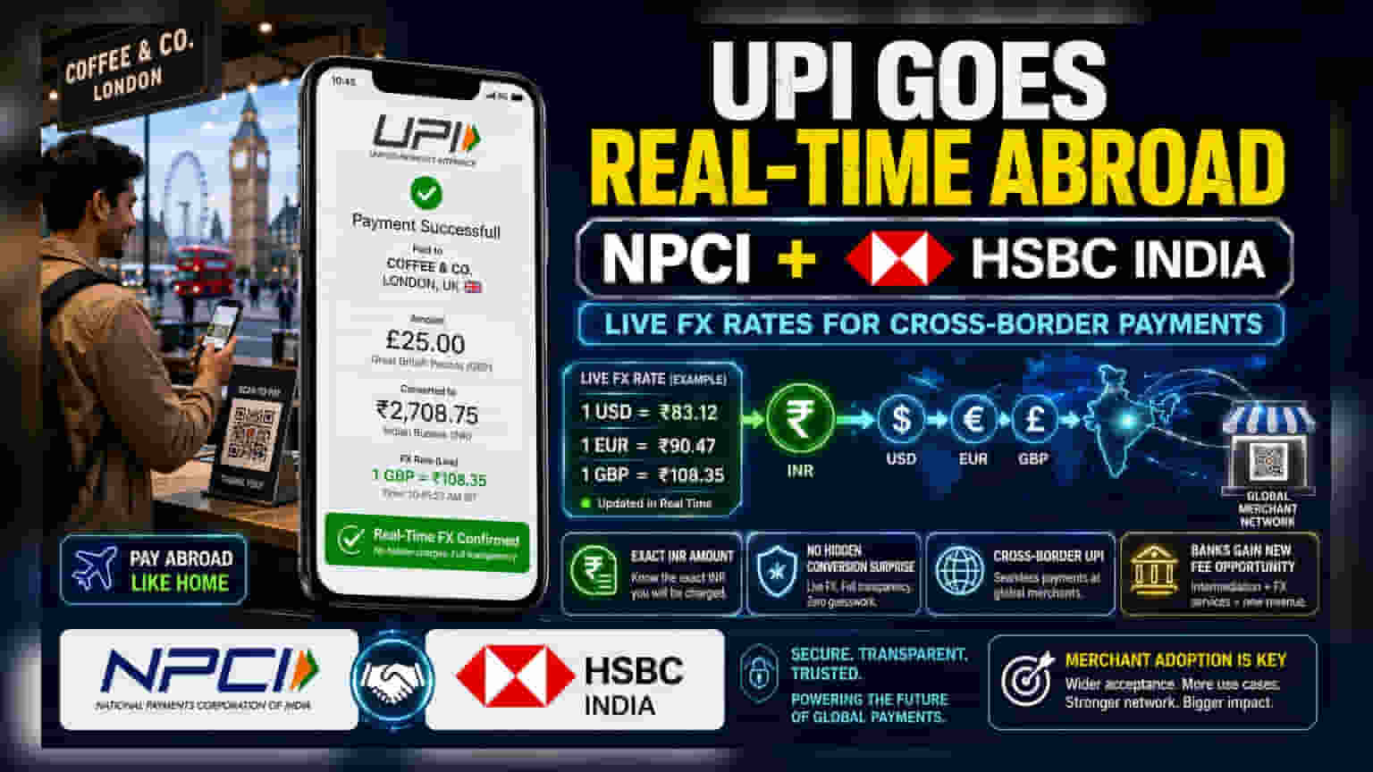 NPCI आणि HSBC इंडियाची युती: UPI द्वारे आता आंतरराष्ट्रीय पेमेंट होणार अधिक पारदर्शक!